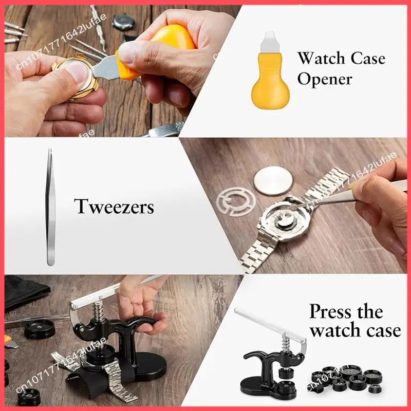 

B52C 17 Piece Watch Battery Replacement Tool Kit With Watch Press And Back Removal Tool For All Types Of Watches