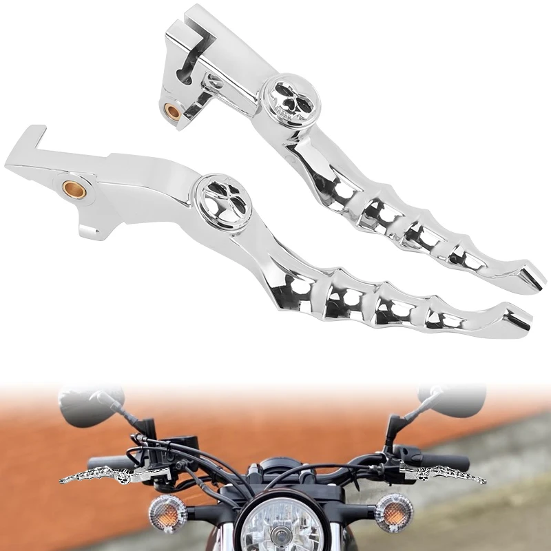 

Chrome Motorcycle Skull Brake Clutch Levers Handle Grips For Yamaha Bolt 950 XV950 XVS 950 R/C SPEC 2013-2019