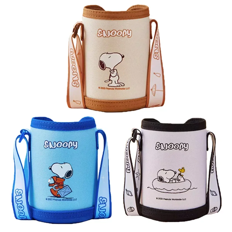 Snoopy Portable Neoprene Vacuum Cup Sleeve Water Bottle Cover Cartoon Kids Insulator Sleeve Bag Glass Bottle Case Pouch Accessor