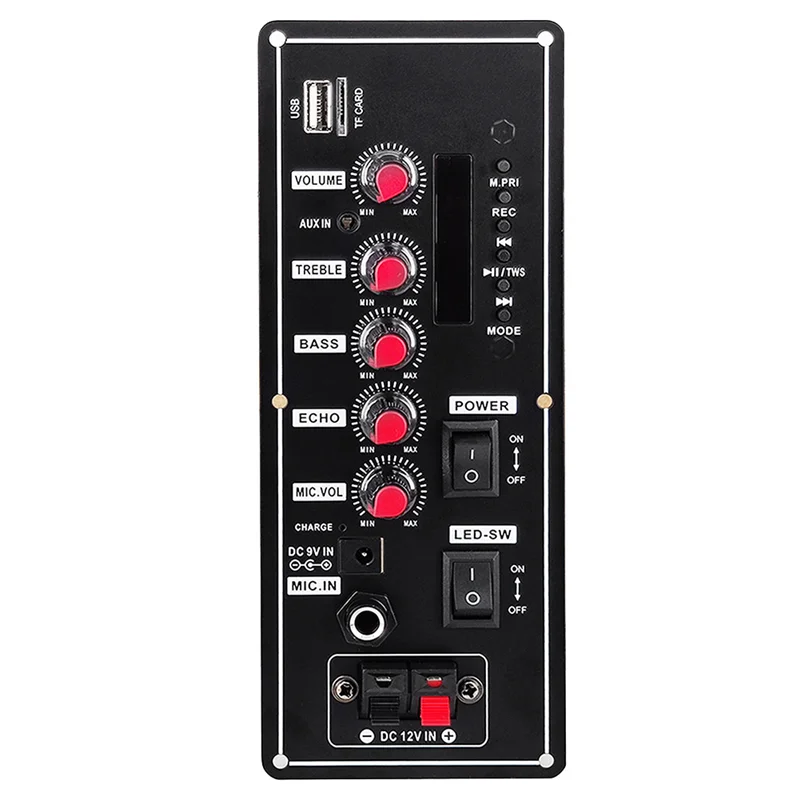 

T06C-7.4V Amplifier Board Square Dance 2X10W Speaker Amplifier Support Bluetooth AUX U-Disk 5-8Inch Speaker DIY Home Theater