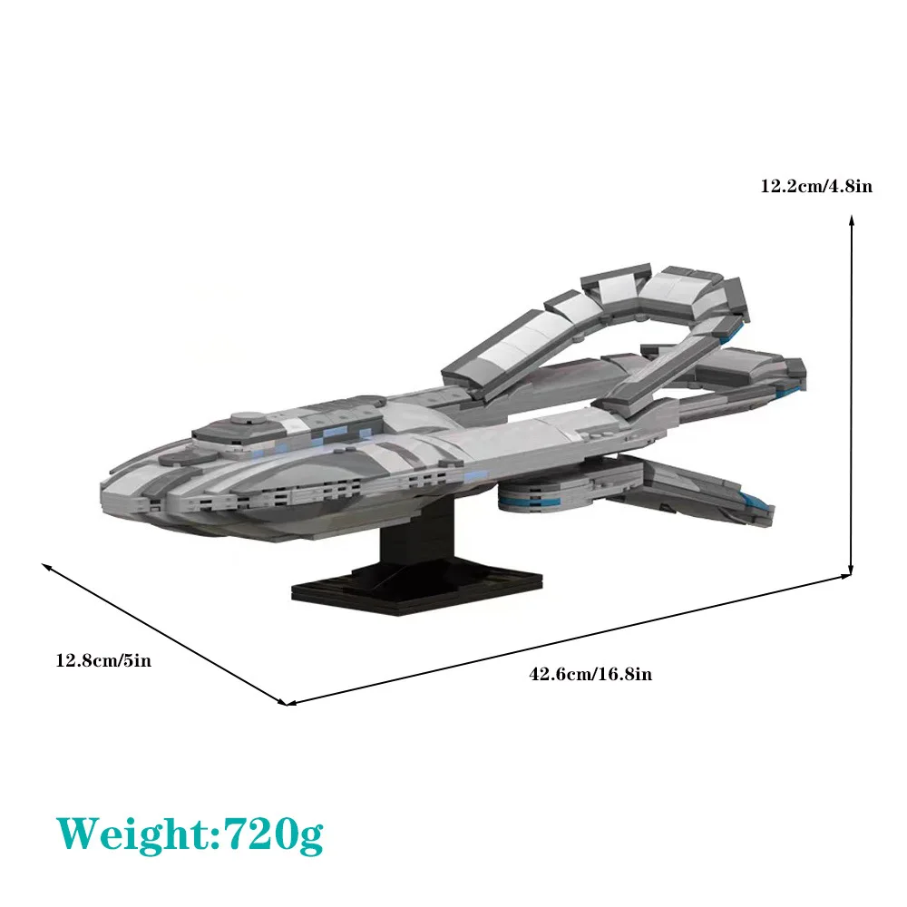 USS orville ชุดบล็อกตัวต่อยานอวกาศ ECV-197 Starship ชุดโมเดลของเล่นเครื่องบินของเล่นสำหรับเด็ก