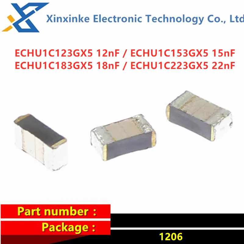 20PCS Thin Film ECHU1C123GX5 ECHU1C153GX5 ECHU1C183GX5 ECHU1C223GX5 1206 2% 12nF 15nF 18nF 22nF PPS CBB Polyester Capacitance
