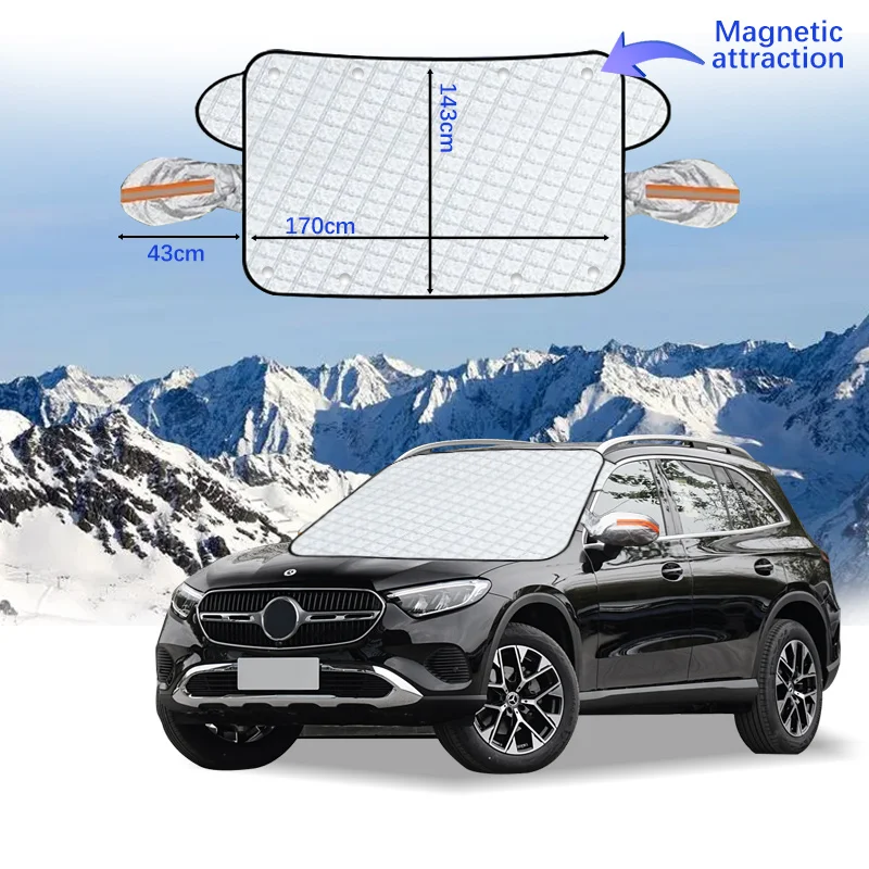 Magnetic Car Windshield Snow Cover Winter Ice-Frost Guard Sun Shade Protector For Benz GLC 2016-2024 Exterior Accessories