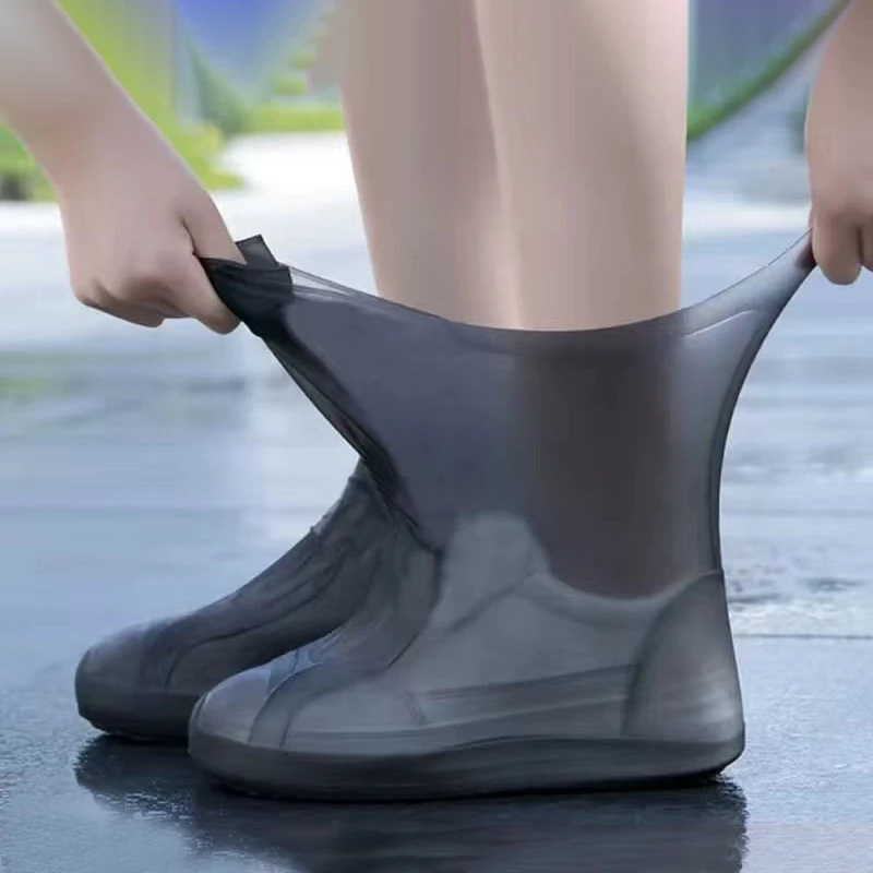 1 Pair Silicone Shoe Covers lip-resistant WaterProof Rubber Rain Boot Rain Gear Overshoes Accessories for Outdoor Rainy Day