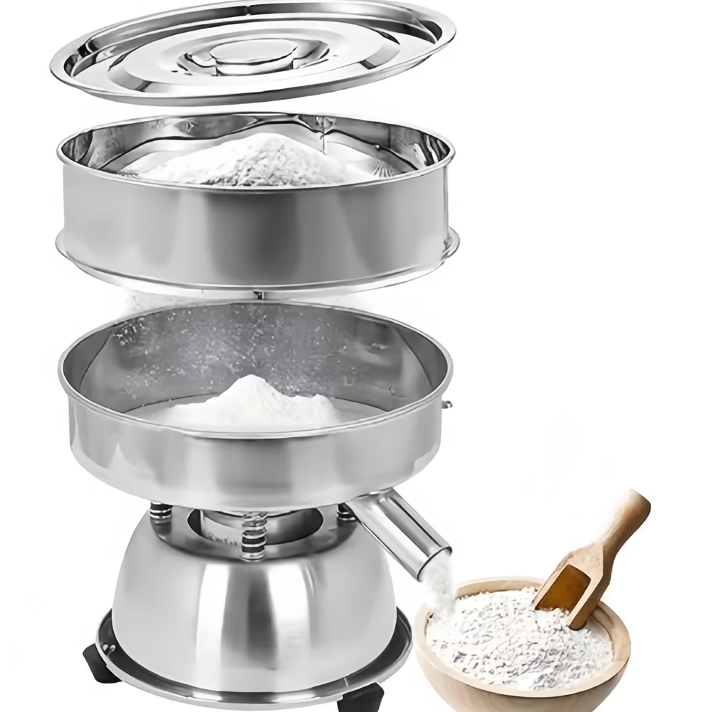 Electric Vibrating Screen Powder Screening Sifting Machine Stainless Steel Powder Sieve Machine Mesh Optional Sieve Height 10CM