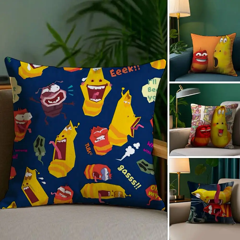 

Funny L-Lar-vaS Pillow Case Anti-dustmite Pillowcase Invisible zipper silky Sofa cushion cover