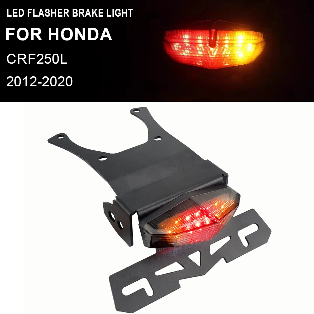 CRF250L License Number Plate Holder LED Flasher Brake Light Tail Tidy Fender Eliminator Light for Honda CRF 250L 2012-2020