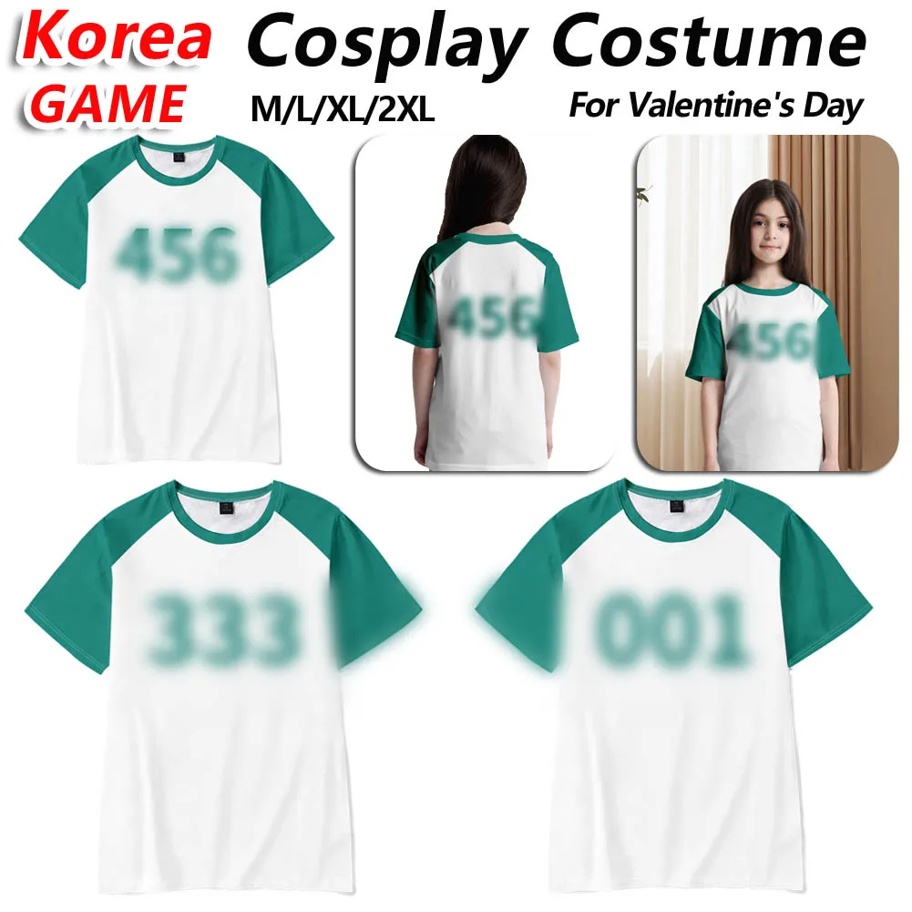 Korea Disguise Game Cosplay Costume Player Number 001 333 456 TrackSuit Outfits Party Clothes Player Costume for Valentine's Day