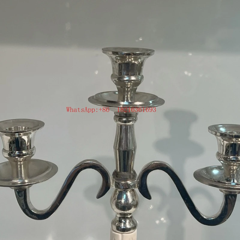 NEW  Club Hotel Decorative Candlestick Nordic Luxury Light Luxury Silver Three Head Candlestick