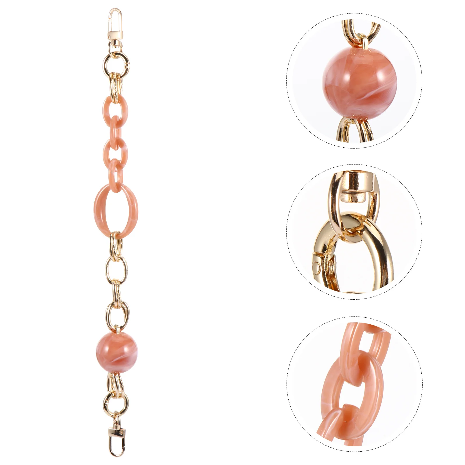 1개 아크릴 레진 가방 체인 레트로 장식 스트랩 교체용 지갑 체인 내구성 있는 바로크 스타일 여성 핸드백 액세서리