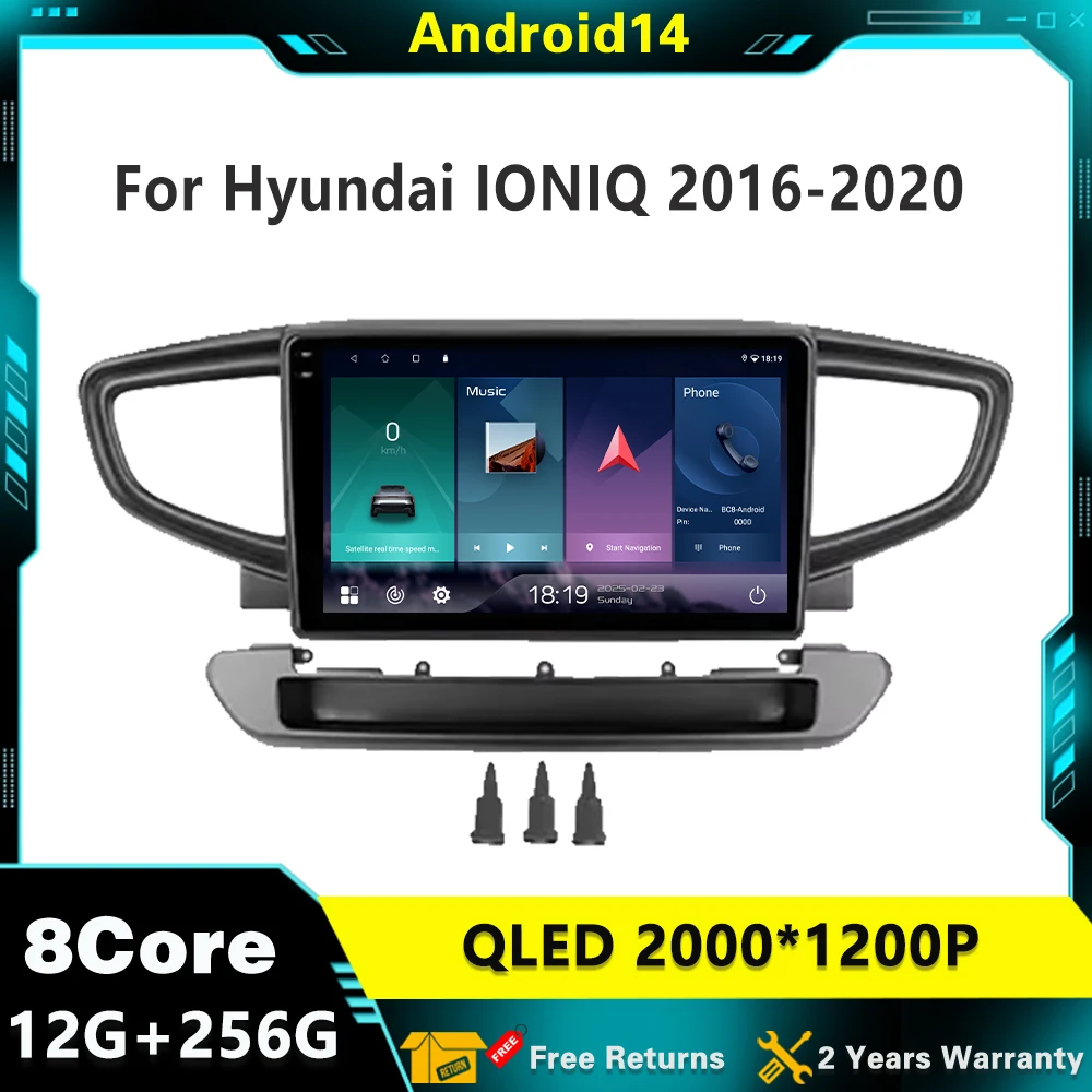 

Car Radio Android 14 For Hyundai IONIQ 2016 - 2020 Multimedia Player Stereo Navigation GPS 4G Wireless Carplay WIFI HDR QLED