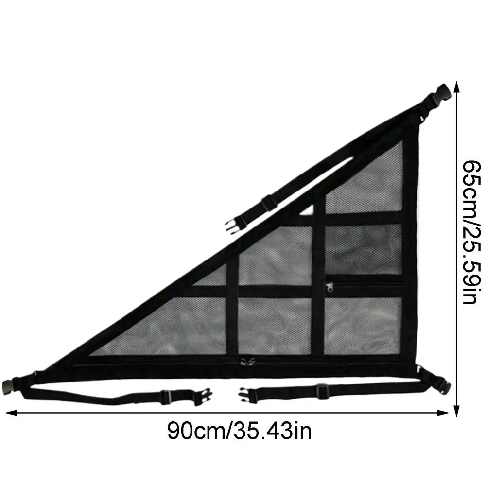 Filet de Plafond Triangulaire pour Nikde Voiture, Filet de Toit à Double Couche, Sac de Rangement po