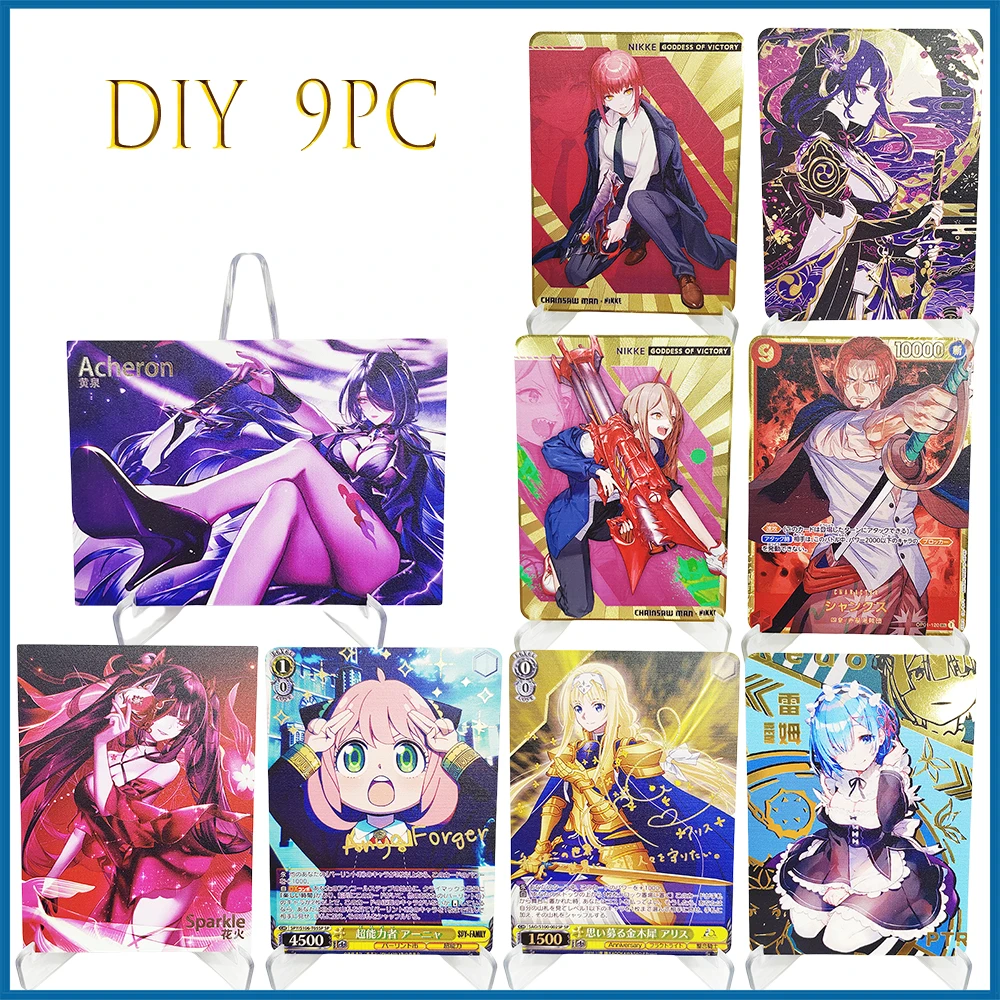 Anime Goddess Story DIY ACG Anya Forger Makima Shanks Sexy Metal Card Boys Game Toys Christmas Birthday Gift Collectible Cards