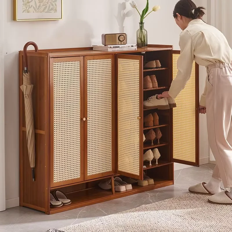 Designer Ventilation Shoe Cabinets Luxury Gray Luxury Wooden Shoe Storage Cabinet Slim Narrow Meuble Chaussures Furniture Home