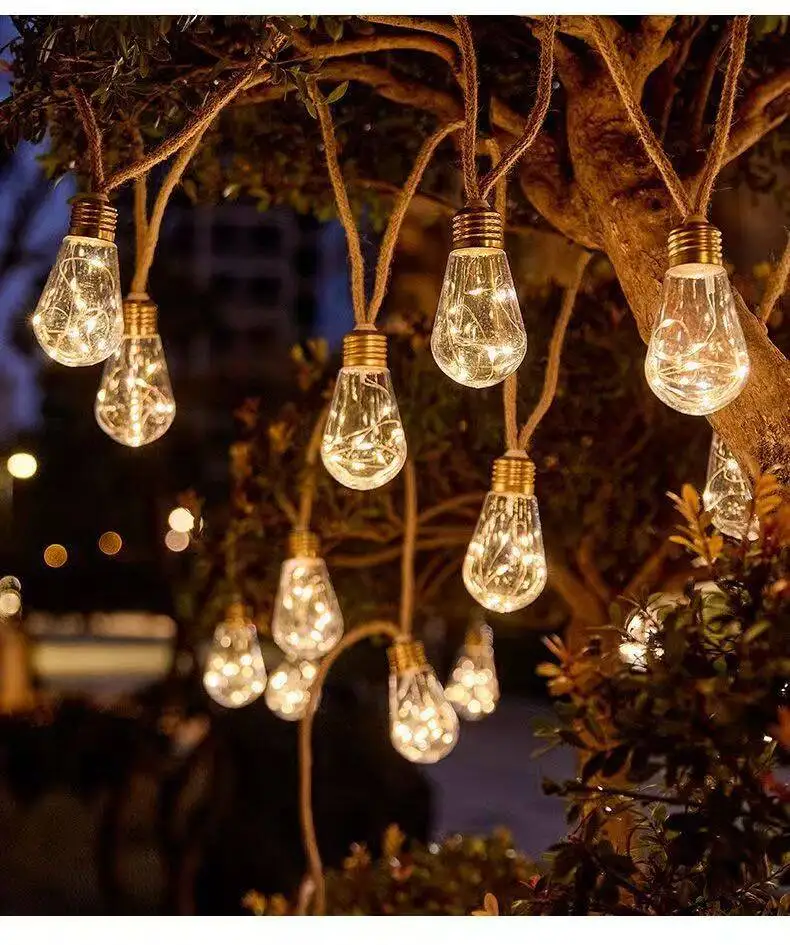 1PC 7.5M 16LED Solar Powered Rope Light String Waterproof Outdoor Camping Ball String Lamp for Garden Decor