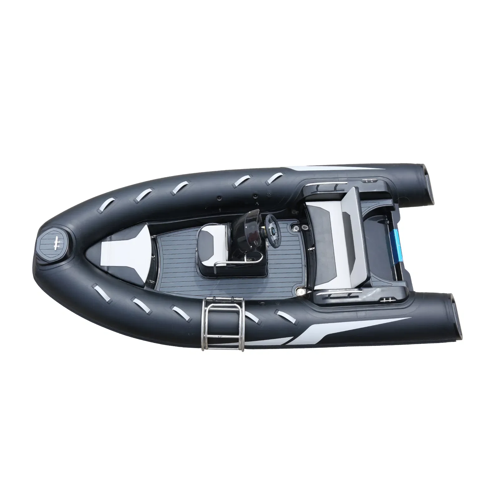 CE Certified 7 Passenger Rib 430 PVC Rigid Fiberglass Inflatable Speed Boat with Jokey Console