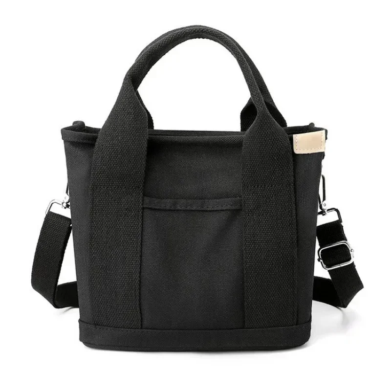 Women Small Bag with Zipper Fashion Lady Single Shoulder Portable Thickened Canvas Mobile Phone Bucket Tote Bag Bolsa Feminina