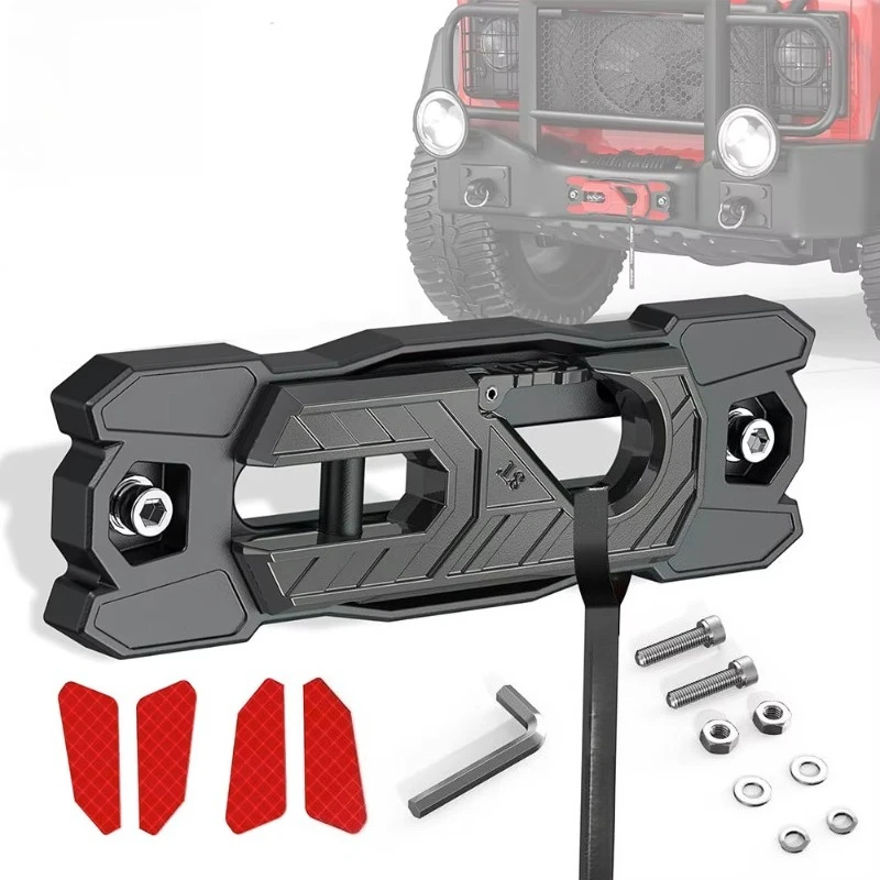 Winch Rope Damper Kit with Fairlead, Black 4x4 Off Road Recovery Accessories for Jeep Truck SUV
