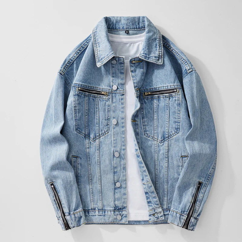 

Новые весенние, осенние и зимние модели. Мужская синяя джинсовая куртка High Street Fashion. Черная мужская куртка большого размера 4xl 5xl.