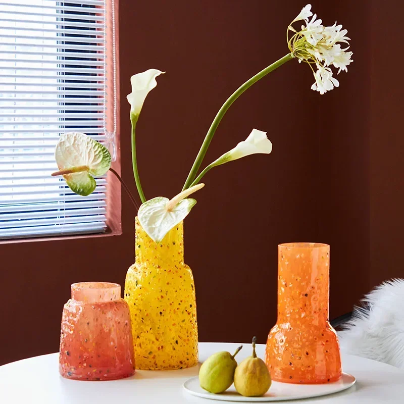 Glass Vase Color Irregularity Hydroponic Vessel Flower Vase Floral Arrangement Terrarium Home Decoration Accessories