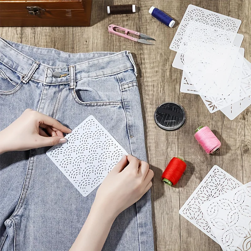 30Pcs Embroidery Templates DIY Embroidery Patterns Geometric Line Quilting Template Reusable for Sewing Hand Quilting view 5
