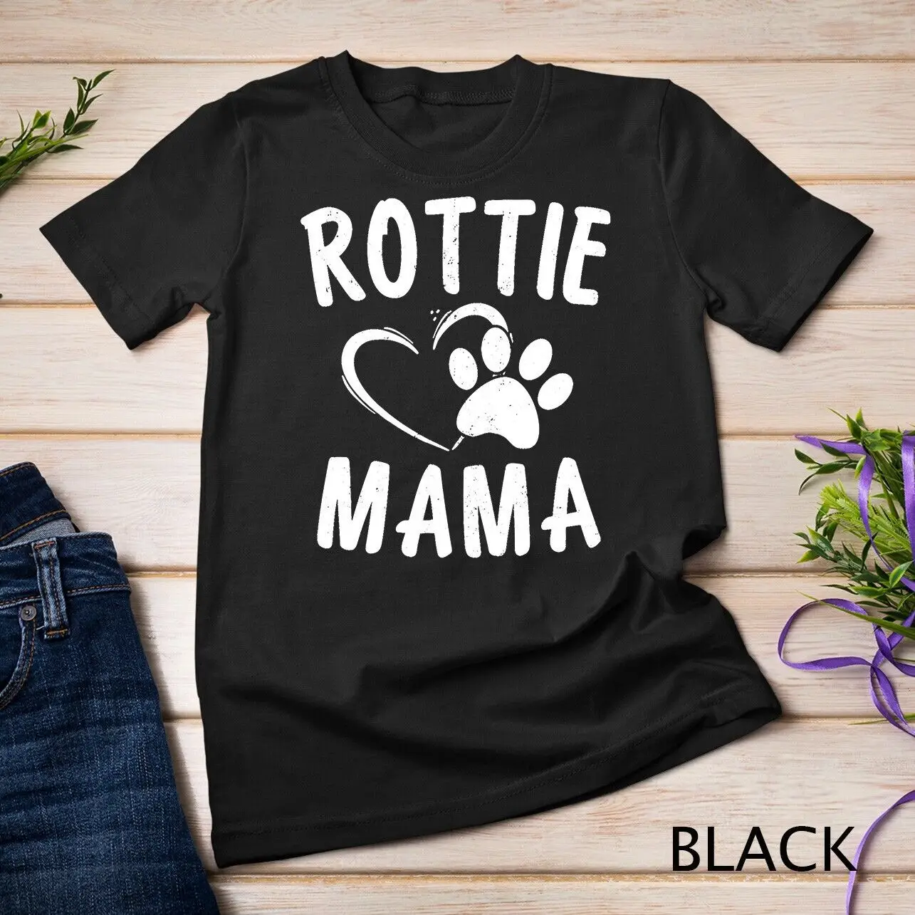 Rottie Mama Geschenk Hund Liebhaber Kleidung Haustier Besitzer Rottweiler Mutter Unisex T-Shirt