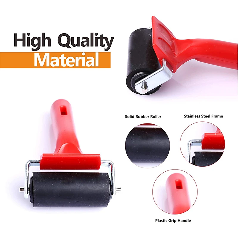 3 Pcs Rubber Roller Rubber Brayer Glue Roller Tools for Printmaking Stamping Wallpaper Gluing Application 6/10/20 cm