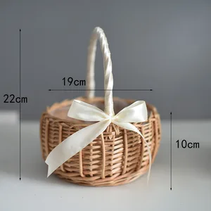 Korb des Weidenstoffs Blumenkorb mit Riemen, Plastik-Plug-In, Osterei-Süßigkeiten, Hochzeitsblume 7 Hauptverkäufe Pascoa -Körbe - №8