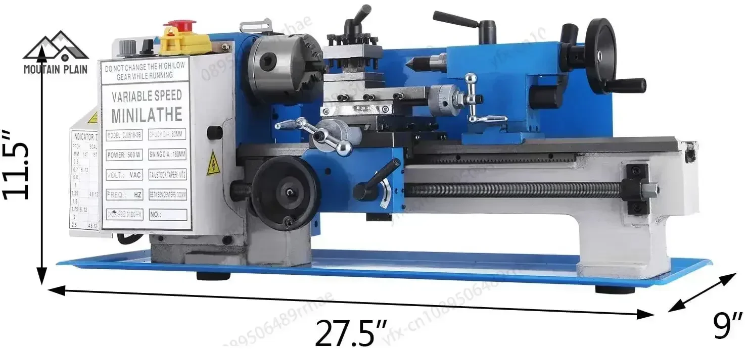 

Digital Control Variable Speed 750W Conventional Benchtop Working Manual Mini Metal Lathe Machine