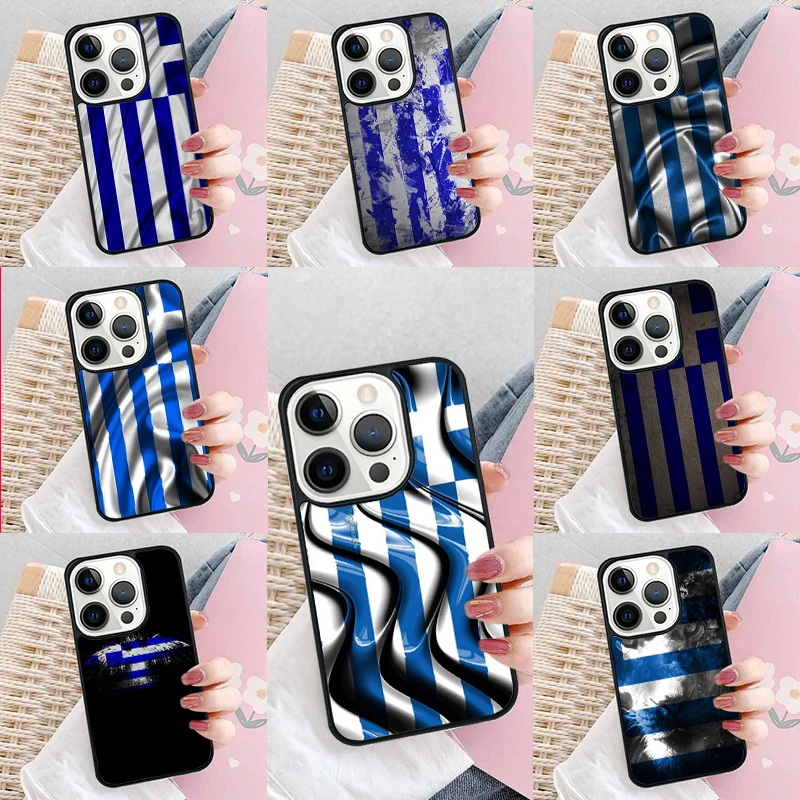 Greece Greek Flag Soft Phone Case Cover for iPhone 16 Promax 15 Pro 13 14 Plus 11 12 Mini XR XS MAX Coque