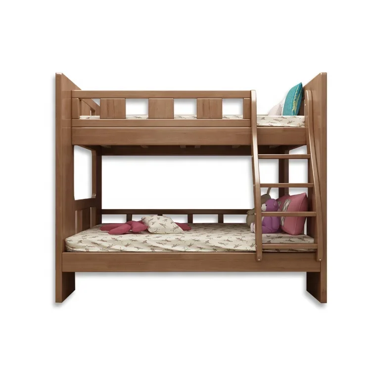 Children's Bed Bunk Bed Single Log Oak Bed With Drawer