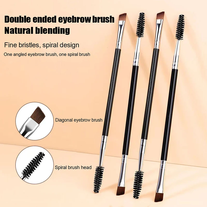 مزدوجة نهاية الحاجب كحل فرشاة للنساء أدوات ماكياج الرموش فرشاة لاش حليقة دوامة فرشاة بزاوية الحاجب مسحوق فرش