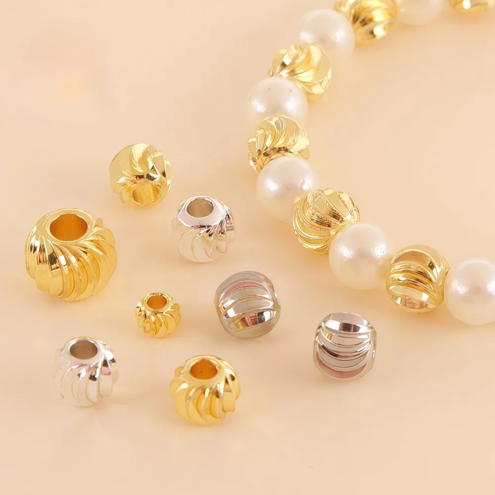 A Pack 925 Sterling Silver Round Loose Corrugated Spacer Beads for Jewelry Making DIY Necklace Bracelet Ring Earring Crafts image 3