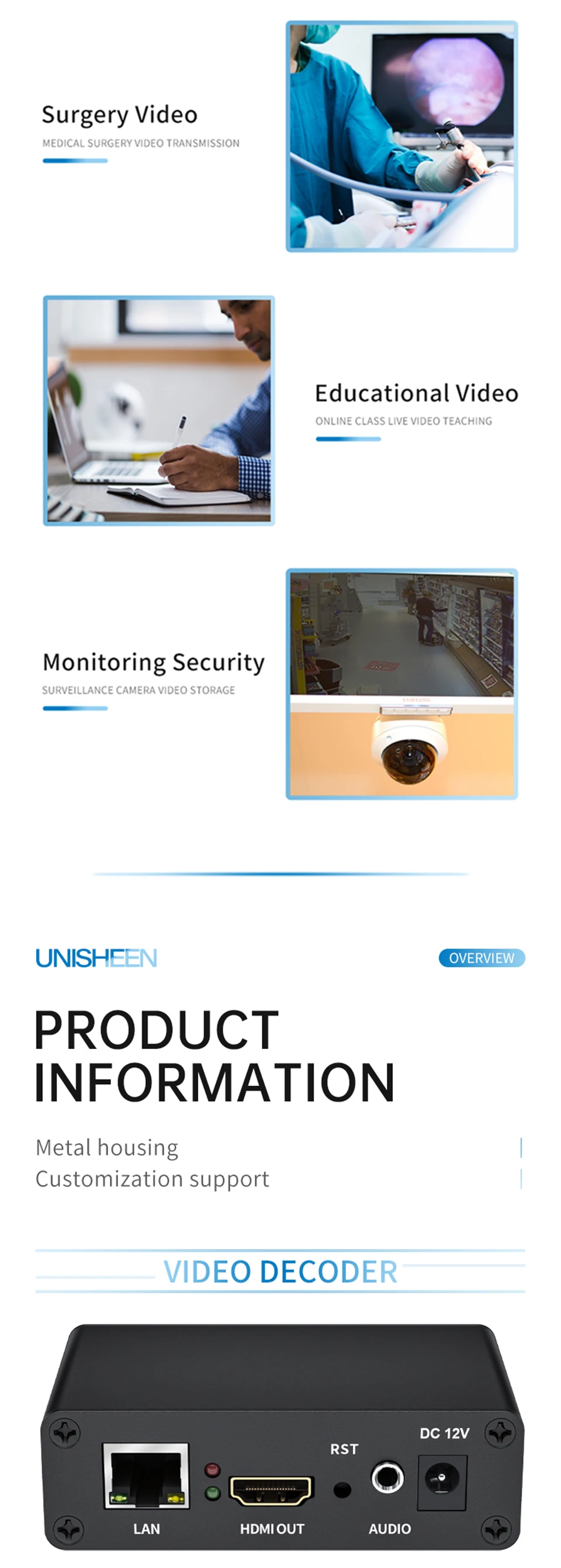 Hot-Sale FHD IP to HDMI Video Decoder Stream H.265 H.264 RTSP SRT RTSP RTMP UDP