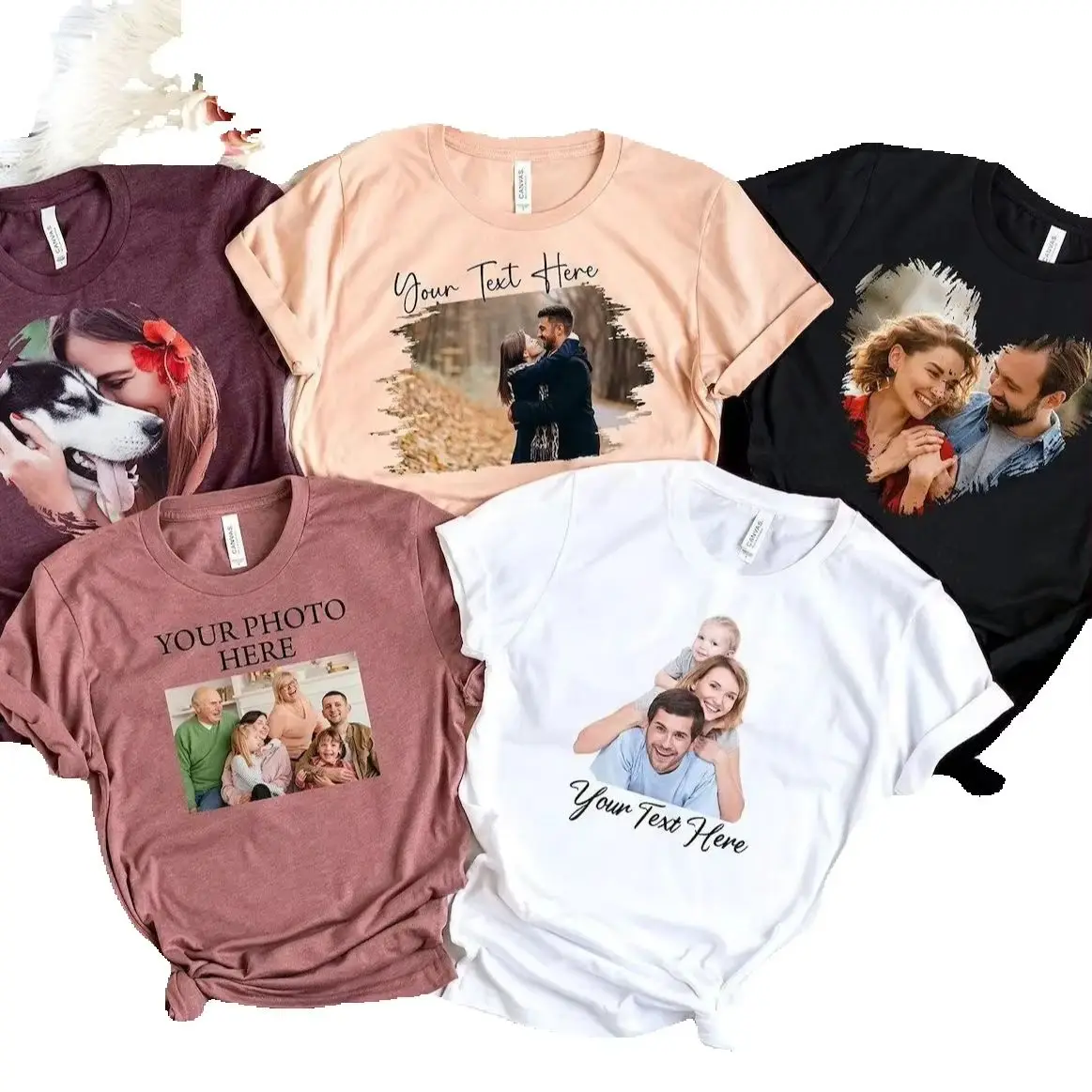 

Personalized Custom Shirt With Photo Graphic Picture Short sleeve T-shirt Unisex Comfort Color Pet Daily Casual Print Tee Shirts