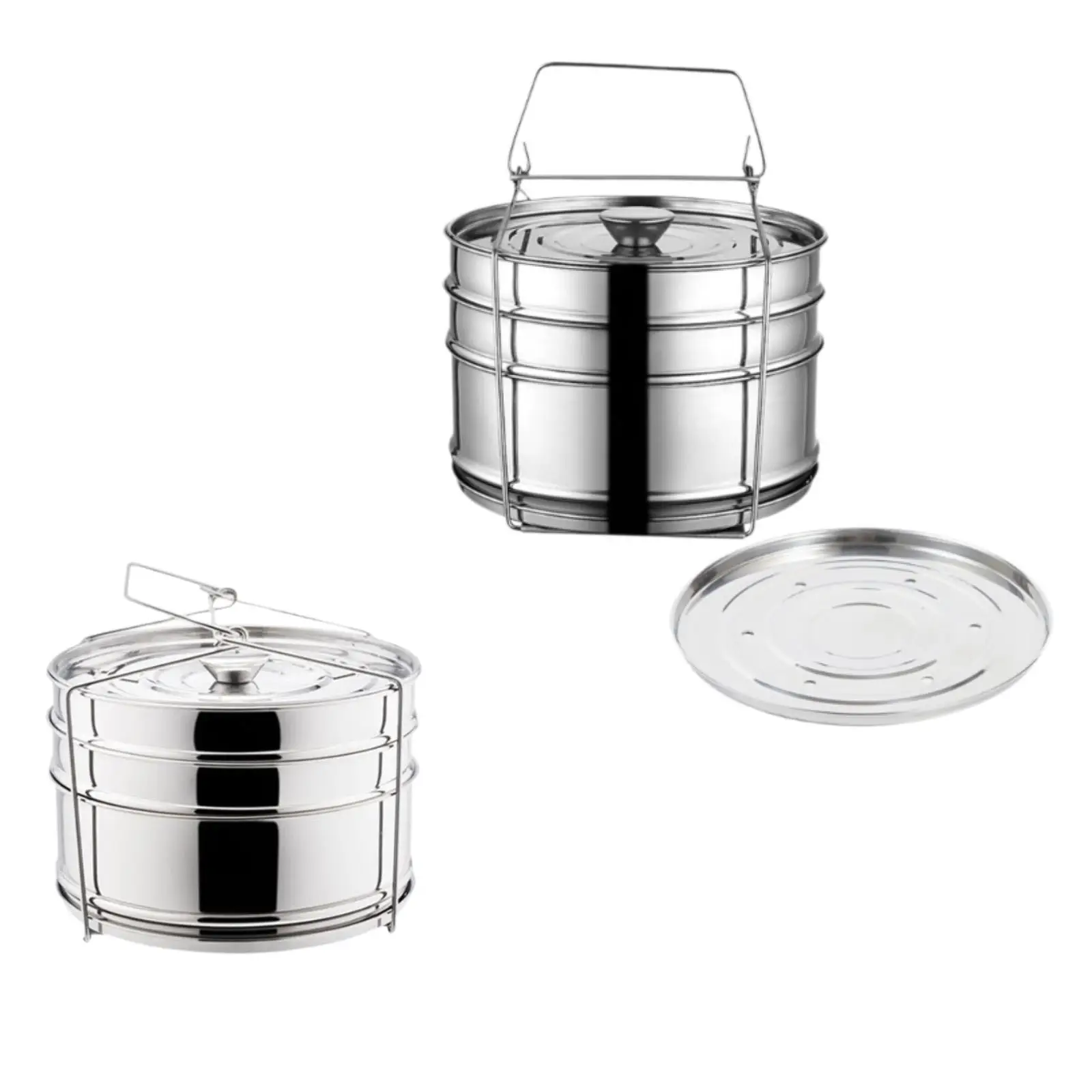 Bento Lunch Container Stainless Steel Three Tier for Office Hiking Outdoor