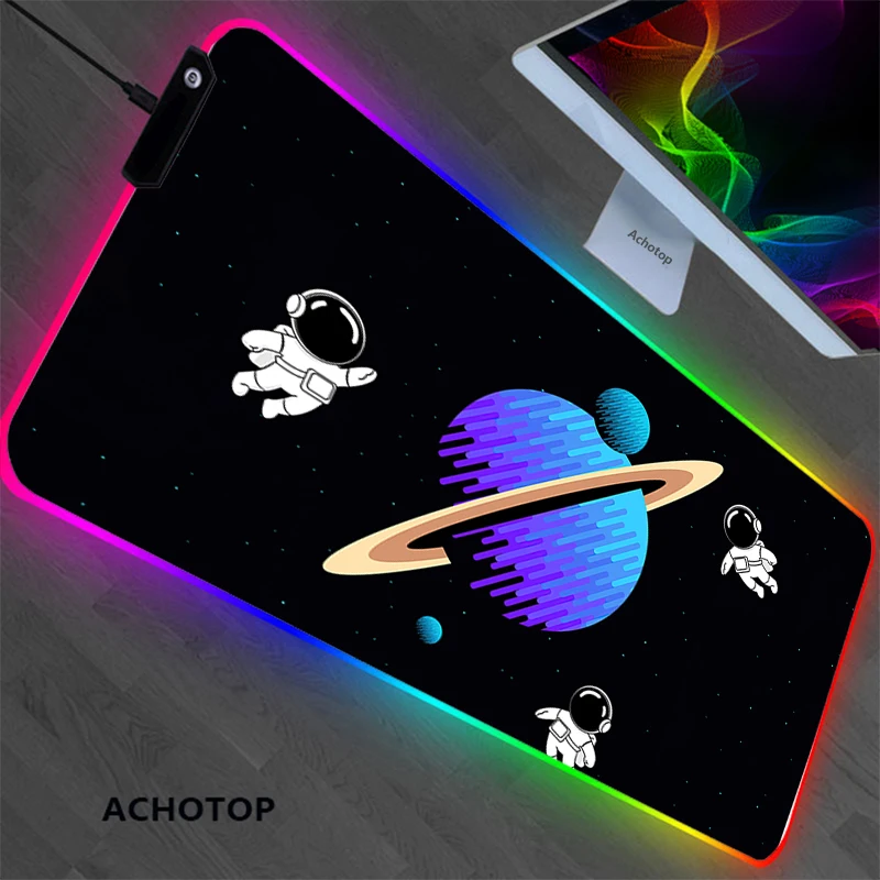 RGB Space podkładka pod mysz moda Laptop podkładka pod mysz komputerową 80x3 0cm podkładka pod mysz gamingową duża XL Gamer biurko podkładka pod klawiaturę z podświetleniem