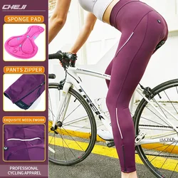 CHEJI New Cycling Pants Women's Short & Long & 3/4 Bike Sports Pants High Quality Mountain Road Bike Pants for Women Spandex