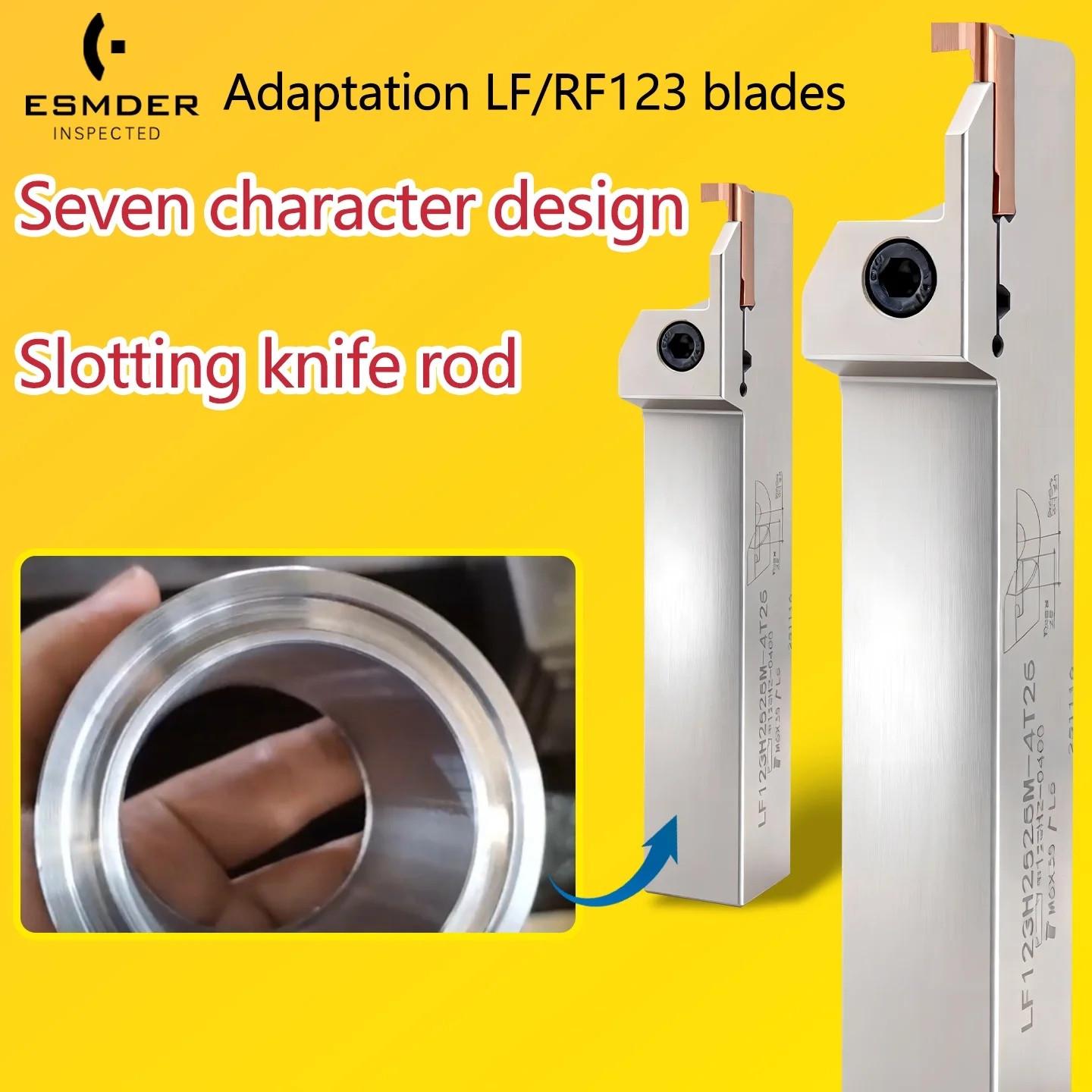 CNC Lathe Tools Grooving 7-shaped end face groove cutter holder and matching RF123 stainless steel inner hole groove cutter