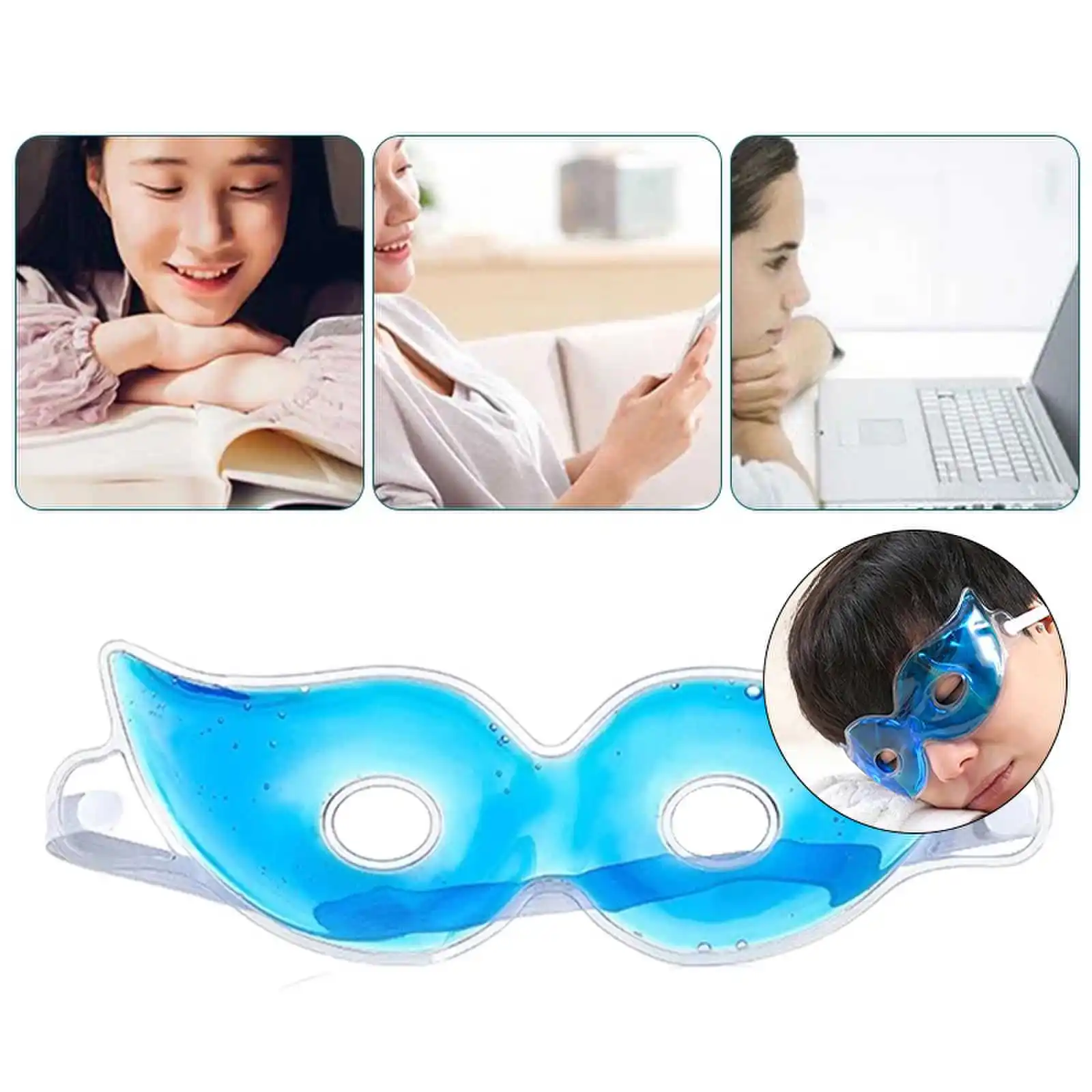 

Eye Mask Ice Gel Cold Therapy Soothing Relaxing Relieve Fatigue Face Anti Dark Circles Eyes Moisturizing Care Masks Reusable