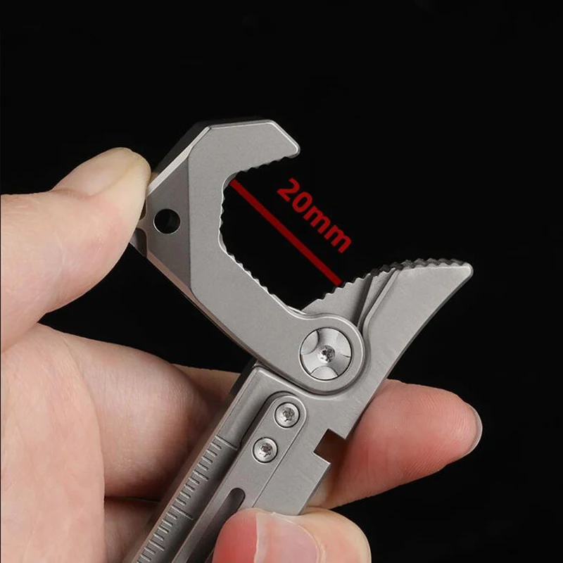 Titanium Alloy Edc Carry Tools For Mechanic Crowbar Screwdriver Wrench Tools Bottle Opener Outdoors Multitool Equip