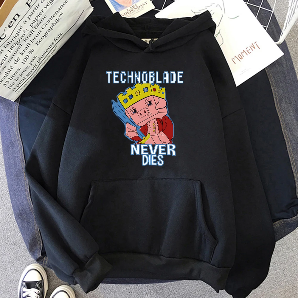 

Technoblade Never Die Hoodie Dream Smp Merch Team Sweatshirt Hot Game Graphic Print Hoodies Kawaii Cartoon Girls Hooded Clothes