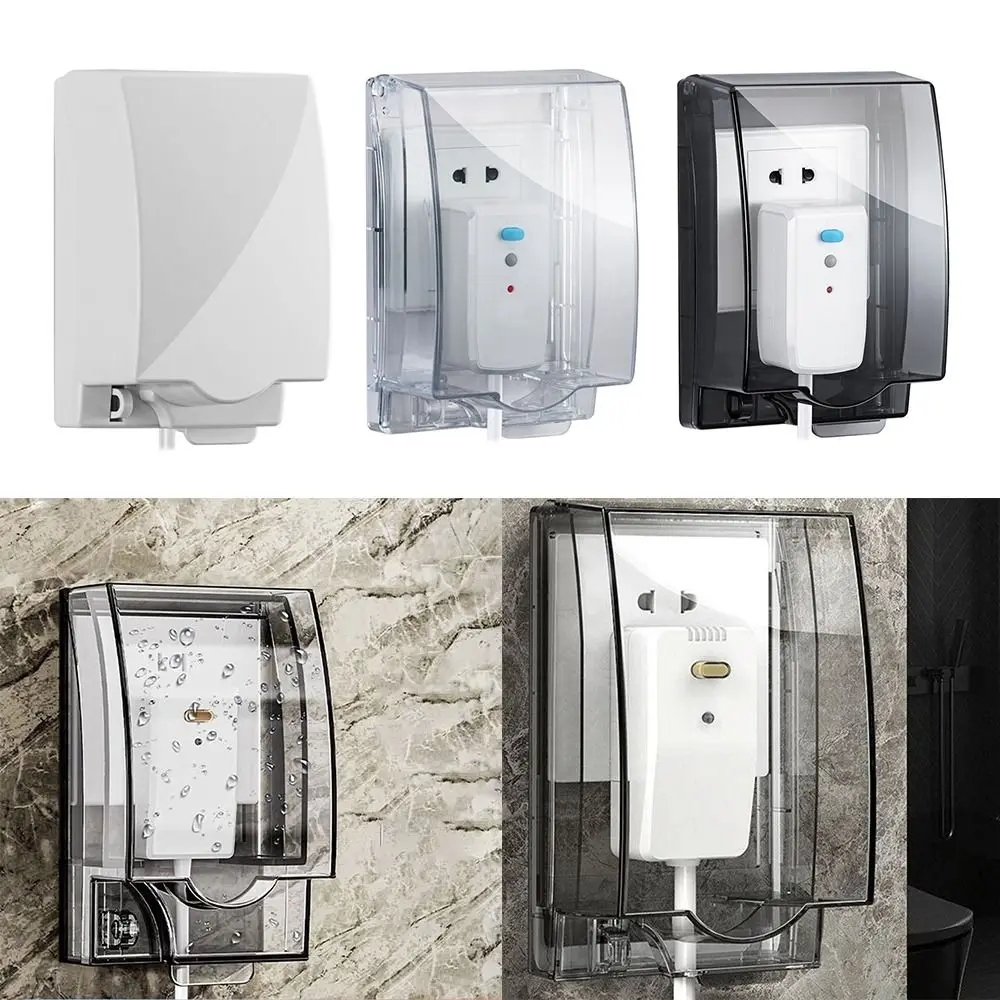 

Portable 86 Type Switch Protective Cover Transparent Waterproof Socket Protector Self-Adhesive Splash-Proof Plug Box for Home