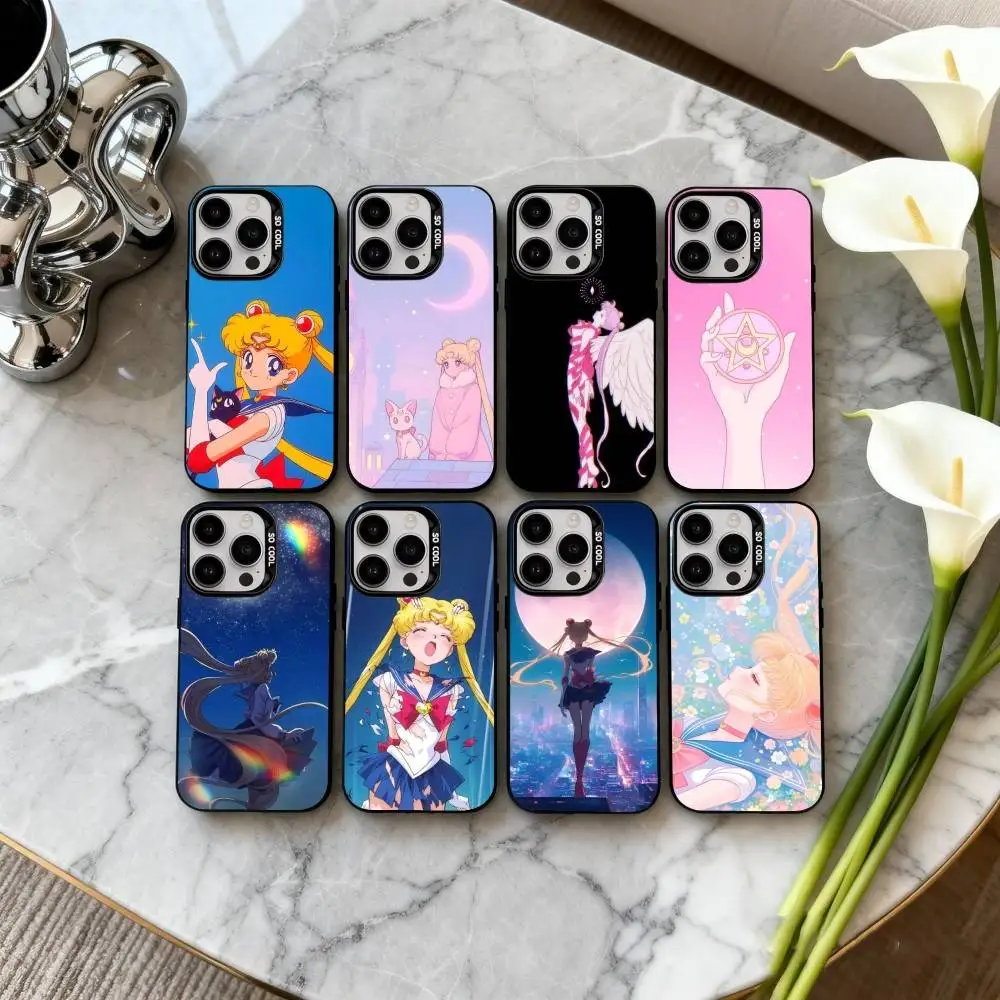 

Sparkle Pastel S-Sailor M-Moons Phone Case For iPhone17,16,15,14,13,12,11 Plus,Pro Max Black Candy silver phone case