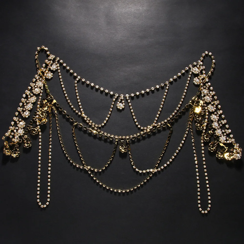 Rhinestone Multi-layered Shoulder Chain Jewellry Elegant Necklace Body New Wedding Accessories Decoration Party Bride Dress 2024