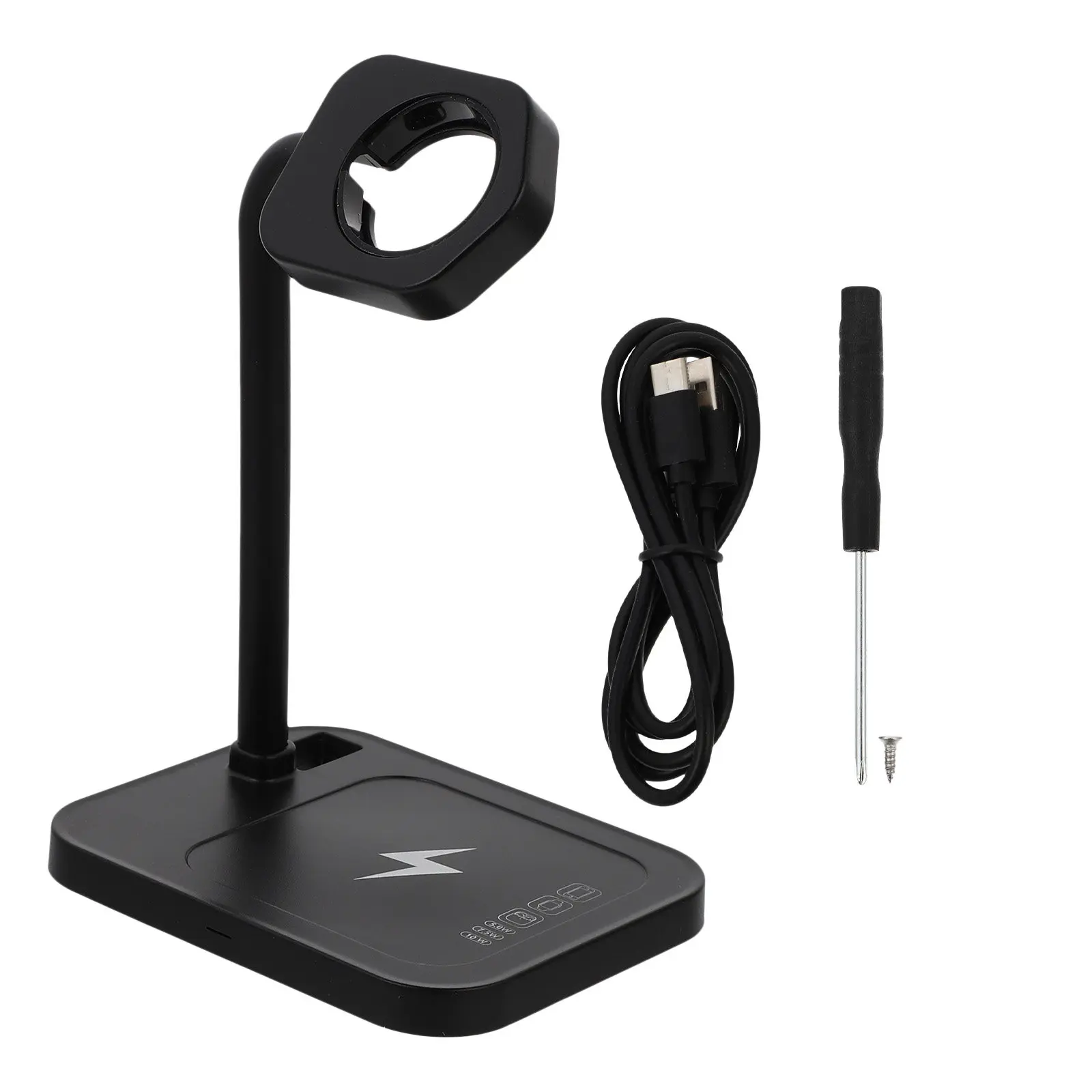 

Беспроводная зарядная станция 2-в-1 для телефона, часов и наушников: Премиум-материал, компактный размер, портативное решение для зарядки