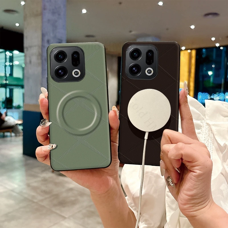 حافظة جلدية مطبوعة على شكل X لهاتف Magsafe لهاتف OPPO Find X9 Pro شحن لاسلكي غطاء مغناطيسي مقاوم للصدمات Find X8 Ultra X9 X8 Pro #2