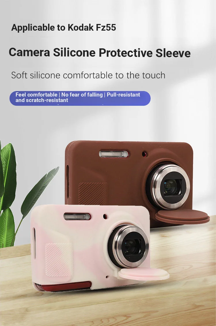 Bolsa para Câmera Kodak FZ55, Capa Protetora de Silicone, Tampa de Lente FZ55, Shell Macio Resistente a Arranhões e Quedas