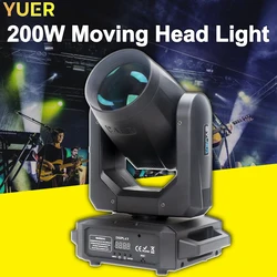 YUER-Faisceau Lumineux à Tête Mobile LED, 200W, 6 + 12 Prismes Rotatifs, 12 Gobos, 8 + 6 Documents, Effet Arc-en-Ciel pour DJ Chang, Spectacle de ixde Mariage