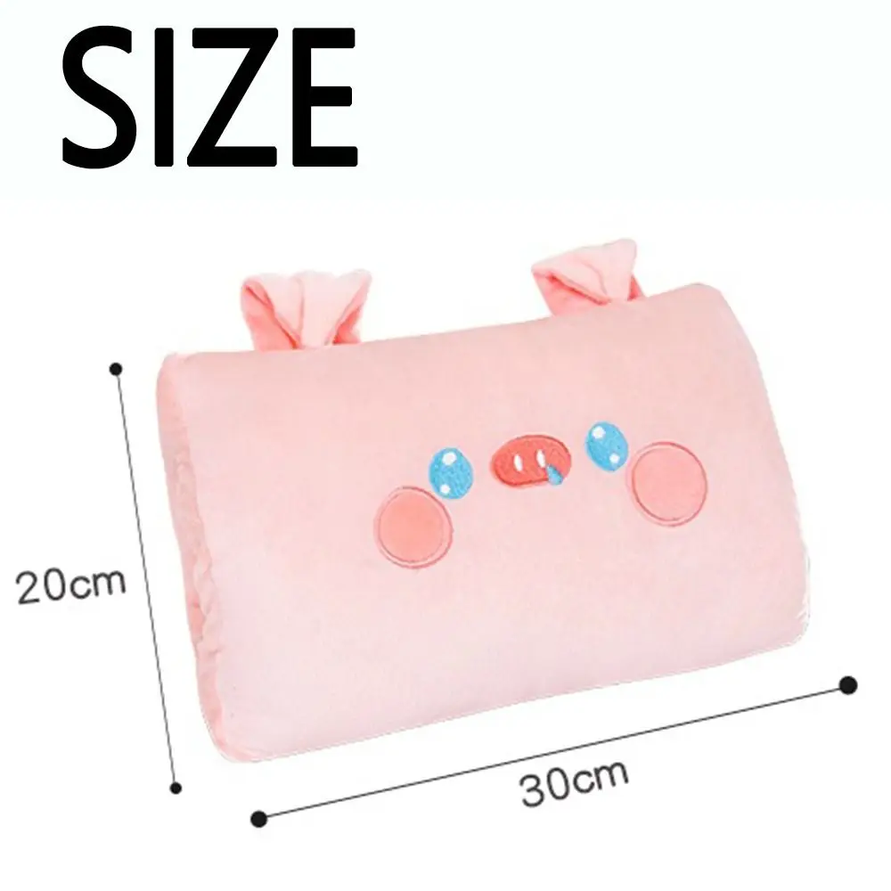 Oreiller chauffe-mains de dessin animé, joli oreiller de sieste doux Kawaii pour le bureau, oreiller chauffant pour garder au chaud, jouet en peluche mignon pour l'école